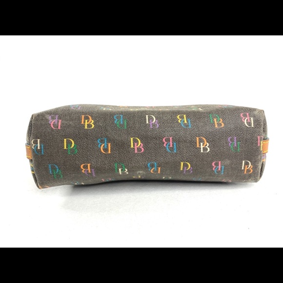 Dooney Bourke Vintage Rainbow Logo Coated Canvas Small Shoulder Bag Rainbow Zip - Picture 5 of 13